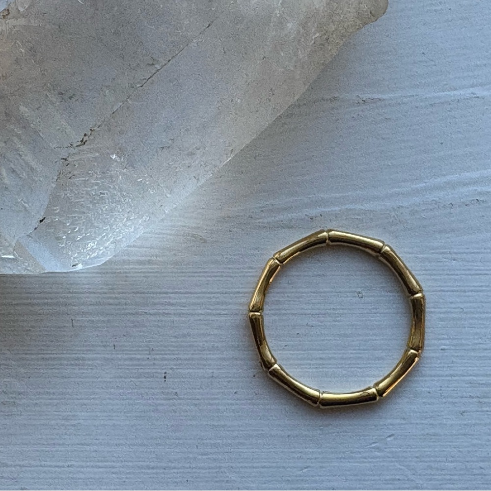 Gold Tine Bamboo Ring. Size 6 & 7 Available
